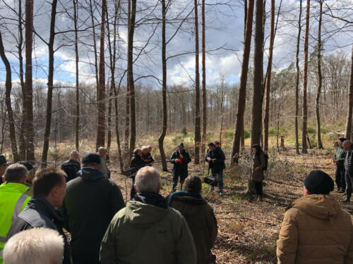 Waldbegehung möglicher Standorte für Windenergieanlagen im Harterscheid April 2022